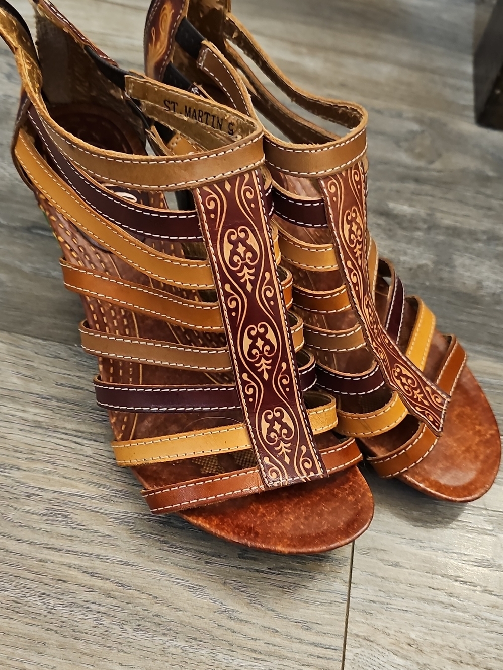 Corkys Brown & Tan Strappy Heeled Sandals